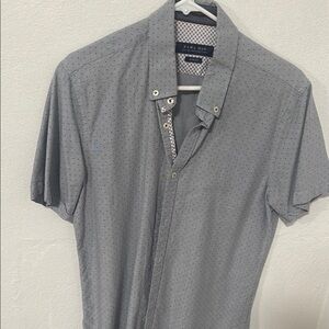 Zara Gray Casual Button Down Shirt